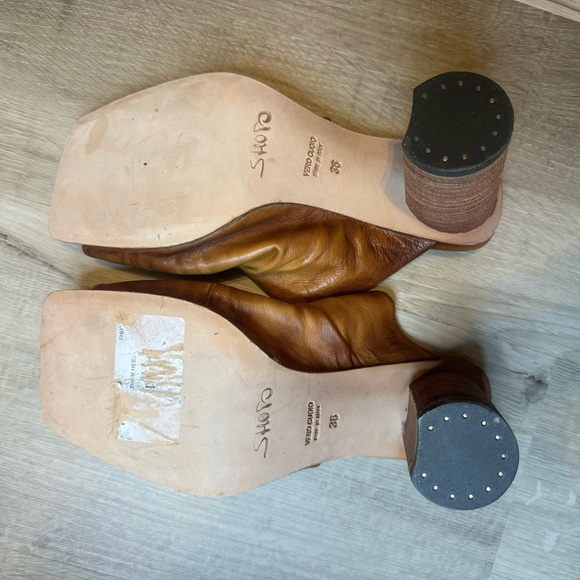 SHOTO fine Italian leather heeled sandals - Picture 6 of 11